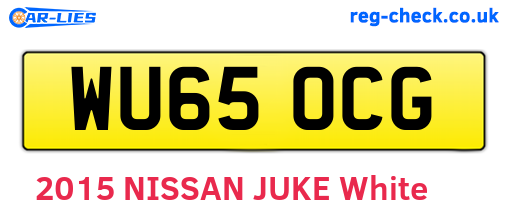 WU65OCG are the vehicle registration plates.