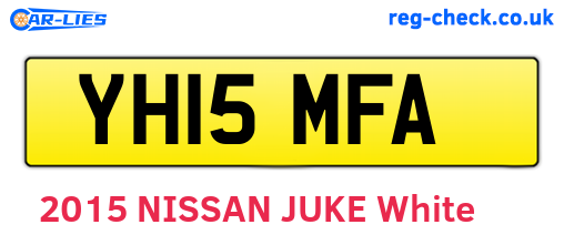 YH15MFA are the vehicle registration plates.