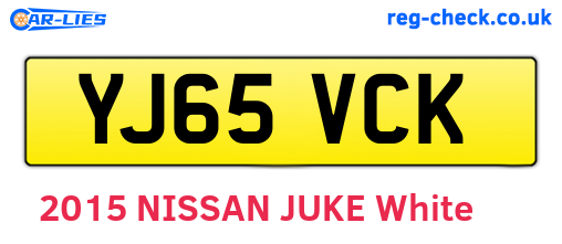 YJ65VCK are the vehicle registration plates.
