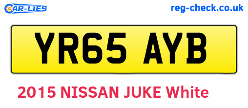 YR65AYB are the vehicle registration plates.
