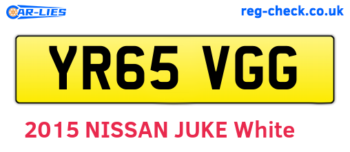 YR65VGG are the vehicle registration plates.