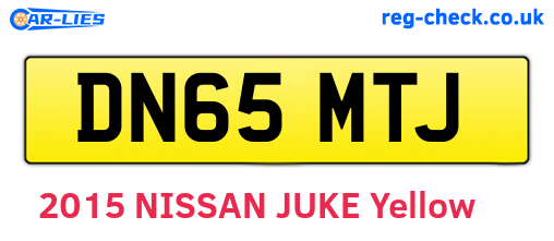 DN65MTJ are the vehicle registration plates.