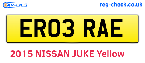 ER03RAE are the vehicle registration plates.