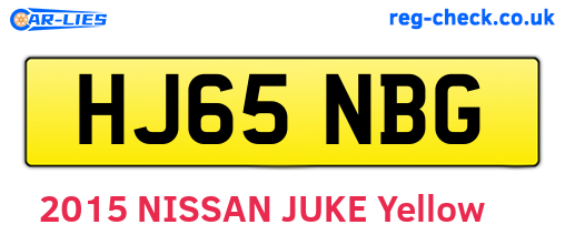 HJ65NBG are the vehicle registration plates.