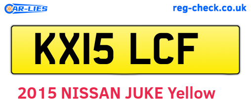 KX15LCF are the vehicle registration plates.