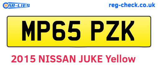 MP65PZK are the vehicle registration plates.
