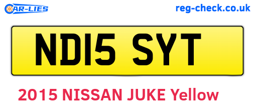 ND15SYT are the vehicle registration plates.