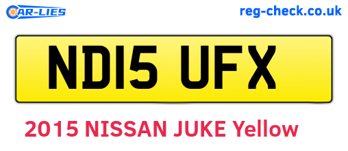 ND15UFX are the vehicle registration plates.