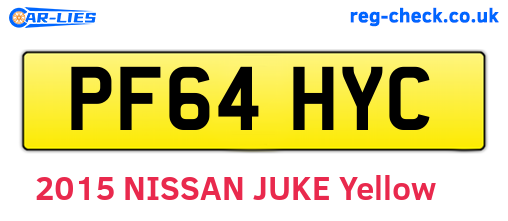 PF64HYC are the vehicle registration plates.
