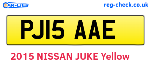 PJ15AAE are the vehicle registration plates.