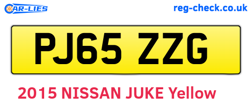 PJ65ZZG are the vehicle registration plates.