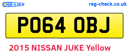 PO64OBJ are the vehicle registration plates.