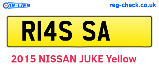 R14SSA are the vehicle registration plates.