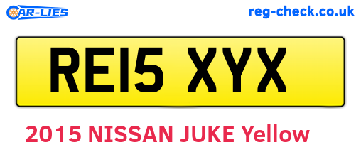 RE15XYX are the vehicle registration plates.