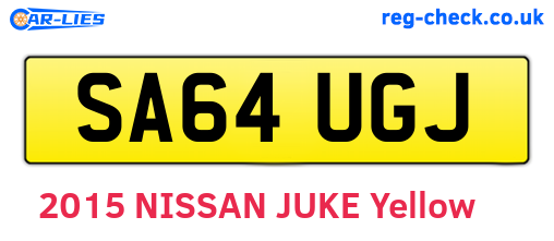 SA64UGJ are the vehicle registration plates.