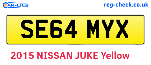 SE64MYX are the vehicle registration plates.
