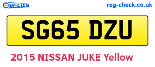 SG65DZU are the vehicle registration plates.