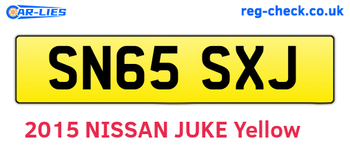 SN65SXJ are the vehicle registration plates.