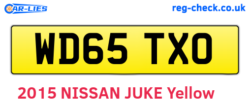 WD65TXO are the vehicle registration plates.