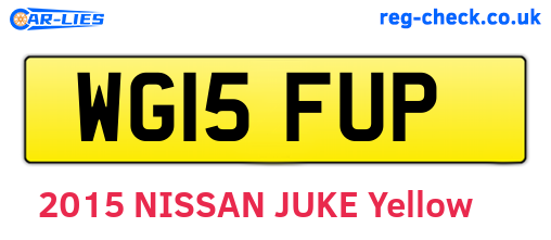 WG15FUP are the vehicle registration plates.
