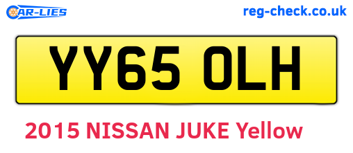 YY65OLH are the vehicle registration plates.