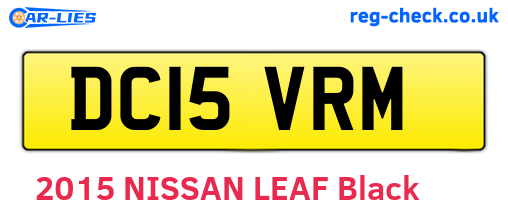 DC15VRM are the vehicle registration plates.