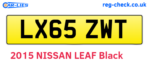LX65ZWT are the vehicle registration plates.