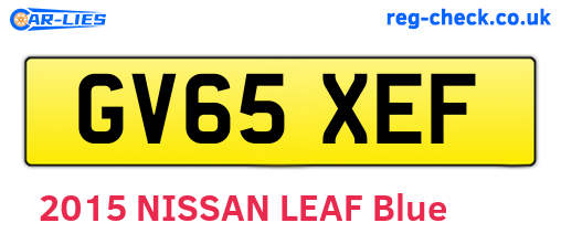 GV65XEF are the vehicle registration plates.
