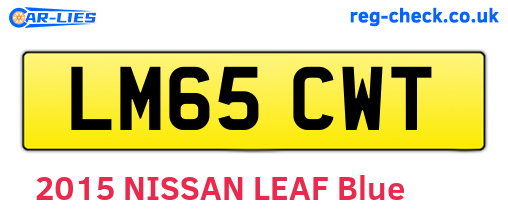 LM65CWT are the vehicle registration plates.
