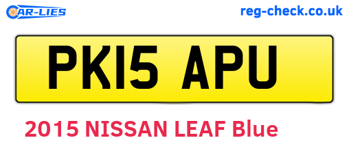 PK15APU are the vehicle registration plates.