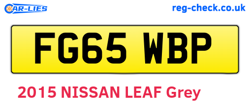 FG65WBP are the vehicle registration plates.