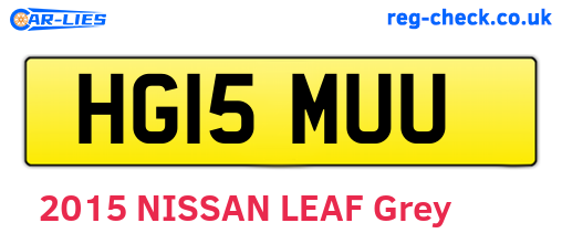 HG15MUU are the vehicle registration plates.