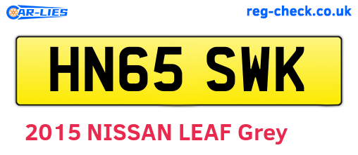 HN65SWK are the vehicle registration plates.