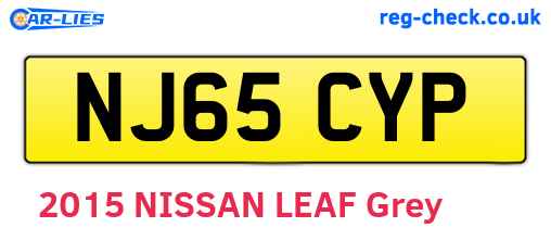 NJ65CYP are the vehicle registration plates.