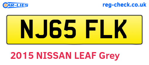 NJ65FLK are the vehicle registration plates.