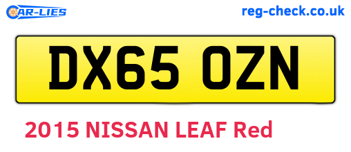 DX65OZN are the vehicle registration plates.