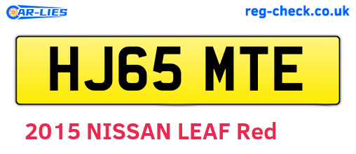 HJ65MTE are the vehicle registration plates.