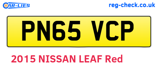 PN65VCP are the vehicle registration plates.