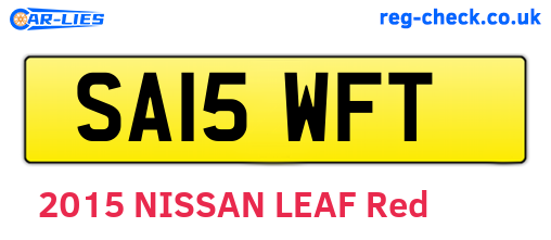 SA15WFT are the vehicle registration plates.
