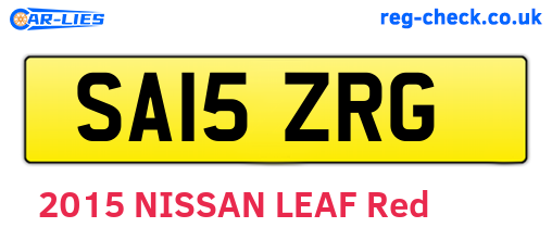 SA15ZRG are the vehicle registration plates.