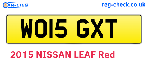 WO15GXT are the vehicle registration plates.