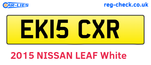 EK15CXR are the vehicle registration plates.