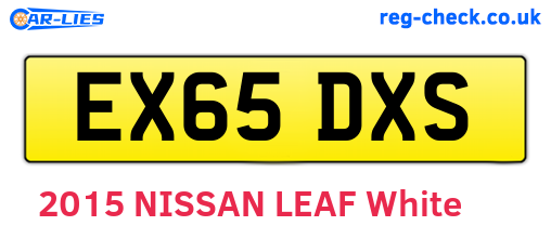 EX65DXS are the vehicle registration plates.
