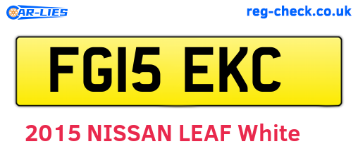 FG15EKC are the vehicle registration plates.
