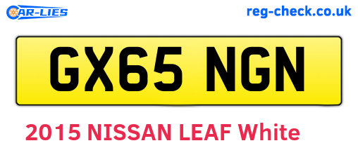 GX65NGN are the vehicle registration plates.
