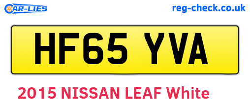 HF65YVA are the vehicle registration plates.