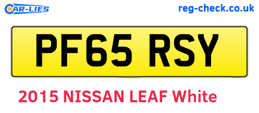 PF65RSY are the vehicle registration plates.