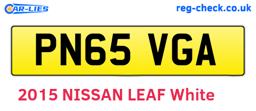 PN65VGA are the vehicle registration plates.