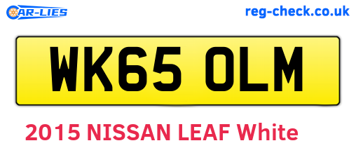 WK65OLM are the vehicle registration plates.