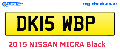 DK15WBP are the vehicle registration plates.